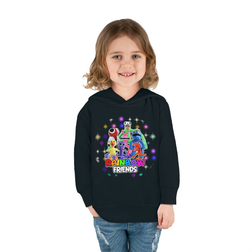 Bright party with Blue rainbow friends. Toddler boys fleece hoodie. Cool Kiddo 16
