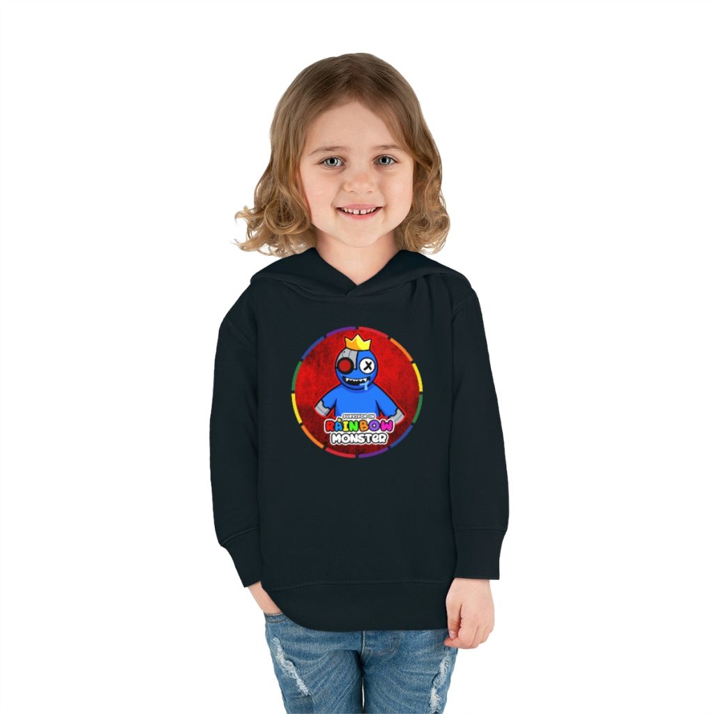 Toddler Boys Fleece Hoodie. Colorful circular frame RAINBOW MONSTER Cool Kiddo 40