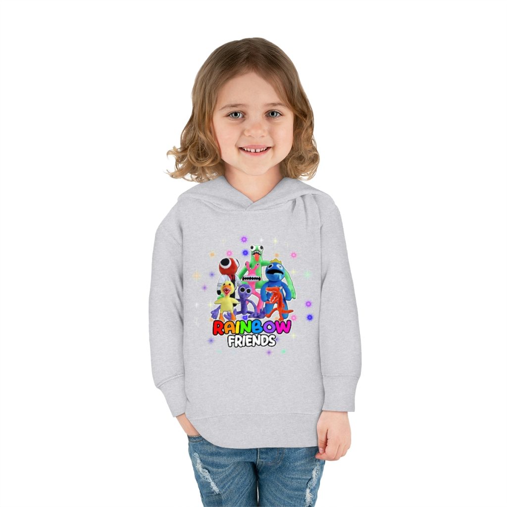 Bright party with Blue rainbow friends. Toddler boys fleece hoodie. Cool Kiddo 32