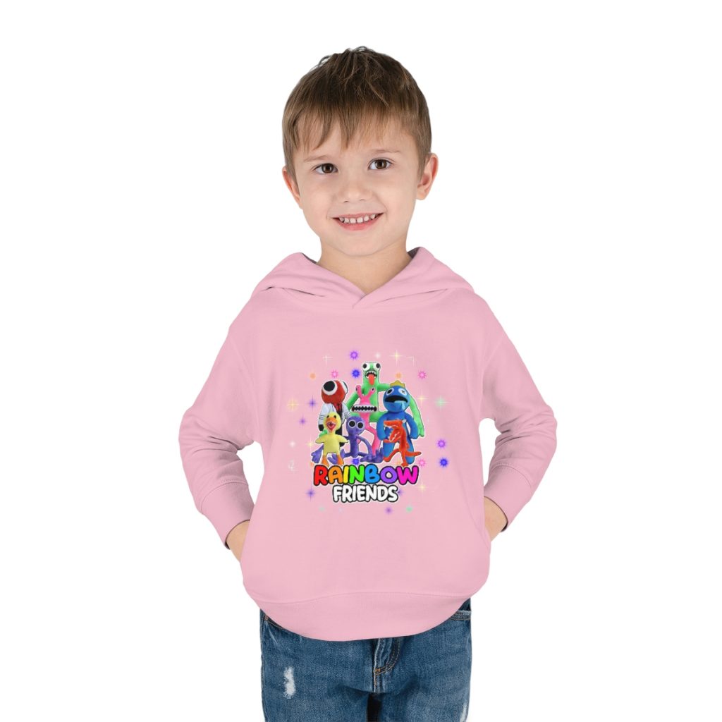 Bright party with Blue rainbow friends. Toddler boys fleece hoodie. Cool Kiddo 46