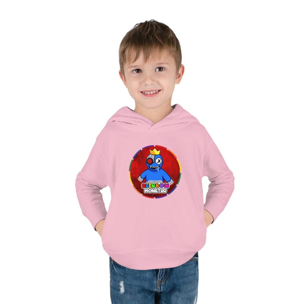 Toddler Boys Fleece Hoodie. Colorful circular frame RAINBOW MONSTER Cool Kiddo 46