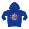 Bright party with Blue rainbow friends. Toddler boys fleece hoodie. Cool Kiddo 74