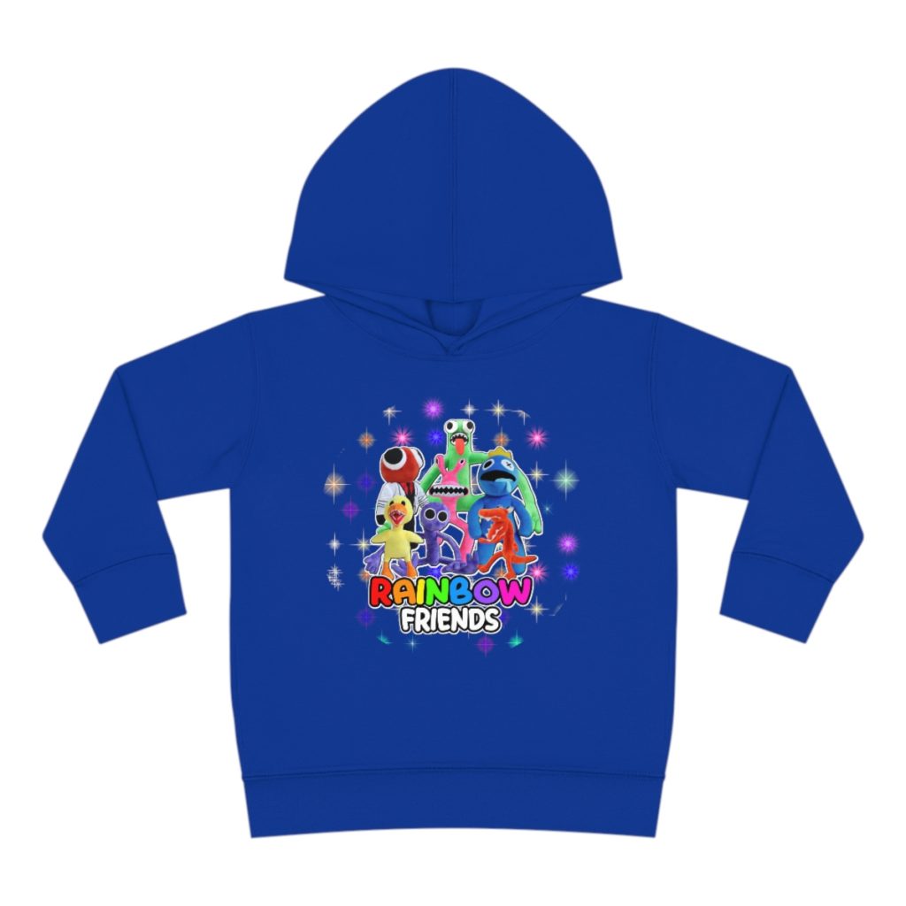 Bright party with Blue rainbow friends. Toddler boys fleece hoodie. Cool Kiddo 34
