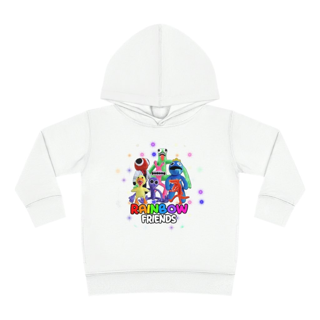 Bright party with Blue rainbow friends. Toddler boys fleece hoodie. Cool Kiddo 18