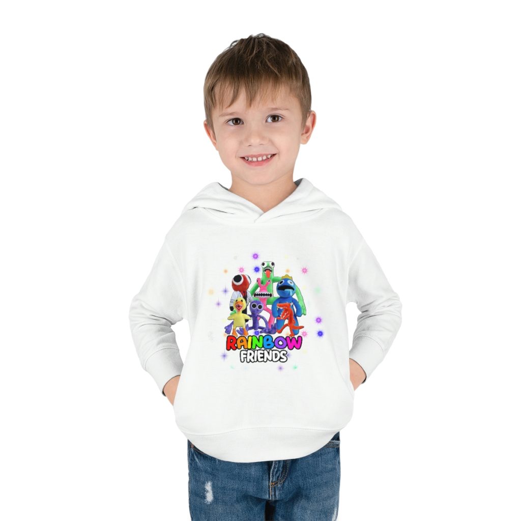 Bright party with Blue rainbow friends. Toddler boys fleece hoodie. Cool Kiddo 22