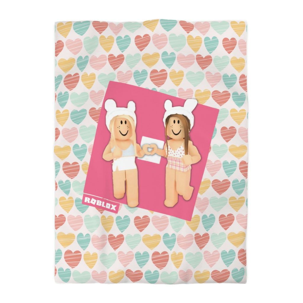 Roblox Girls. Design with pastel hearts. Microfiber Duvet Cover. Cool Kiddo 22