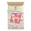 Roblox Girls. Design with pastel hearts. Microfiber Duvet Cover. Cool Kiddo 48