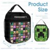 Personalized Minecraft Multicolor Mob Grid 3, Piece Backpack Set, Ergonomic Kids School Bag, Insulated Lunch Box & Pencil Case Bundle