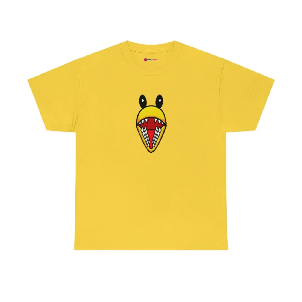 YELLOW FACE. Blue Rainbow Friends. (Front and Back)  Unisex Heavy Cotton Tee Cool Kiddo