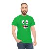 GREEN FACE. Blue Rainbow Friends. (Front and Back)  Unisex Heavy Cotton Tee Cool Kiddo 36