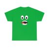 GREEN FACE. Blue Rainbow Friends. (Front and Back)  Unisex Heavy Cotton Tee Cool Kiddo 28