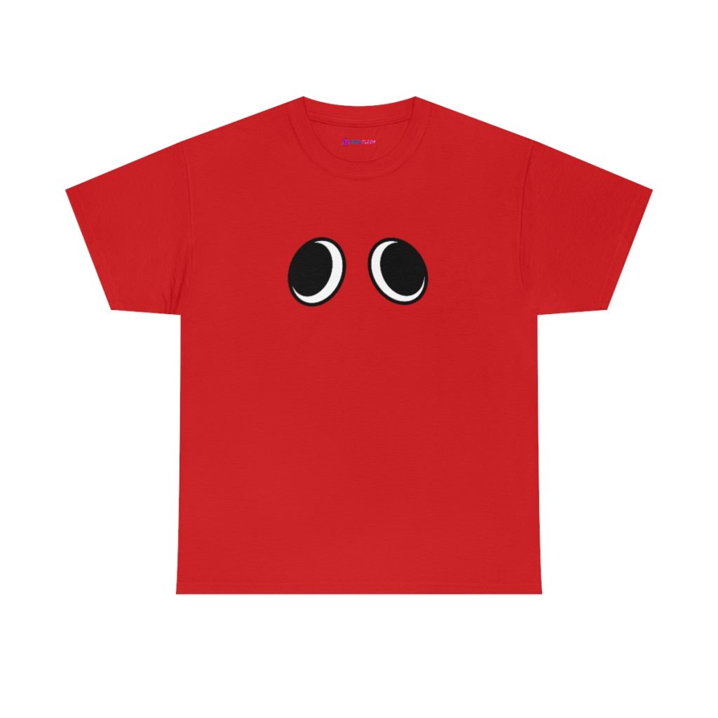 RED FACE. Blue Rainbow Friends. (Front and Back)  Unisex Heavy Cotton Tee Cool Kiddo