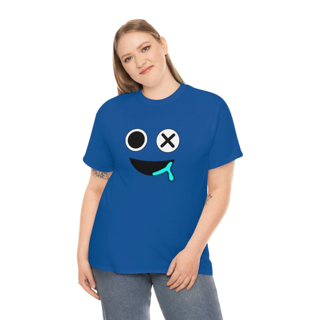 BLUE FACE. Blue Rainbow Friends. (Front and Back)  Unisex Heavy Cotton Tee Cool Kiddo 16