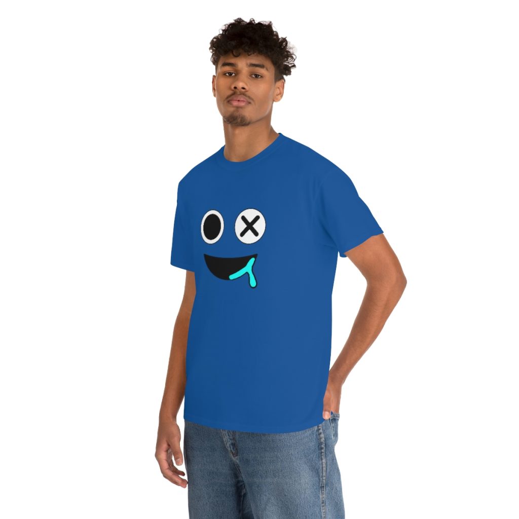 BLUE FACE. Blue Rainbow Friends. (Front and Back)  Unisex Heavy Cotton Tee Cool Kiddo 20