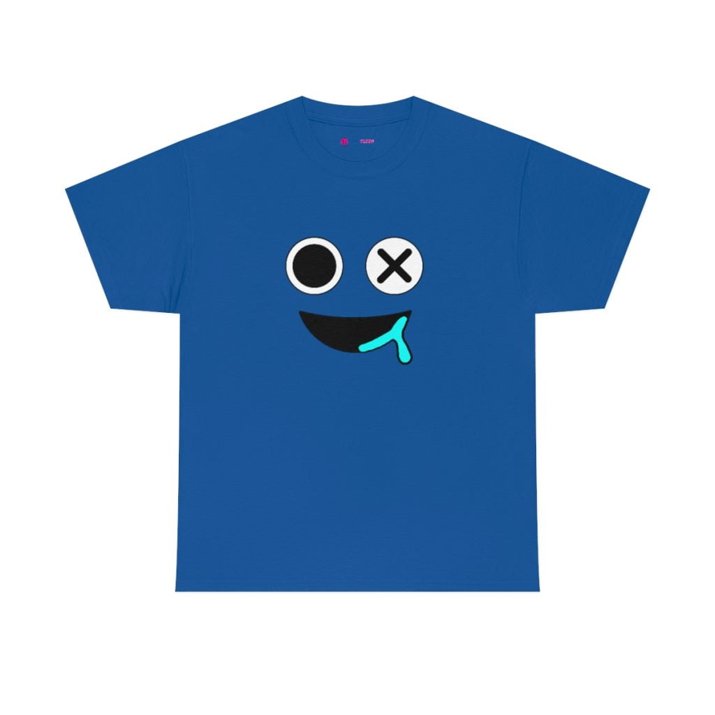BLUE FACE. Blue Rainbow Friends. (Front and Back)  Unisex Heavy Cotton Tee Cool Kiddo 10