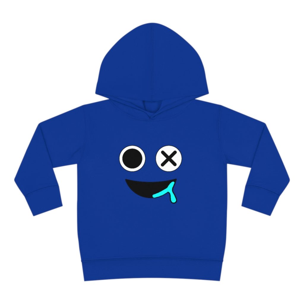 Toddler boys fleece hoodie. BLUE face. RAINBOW MONSTER Cool Kiddo 12