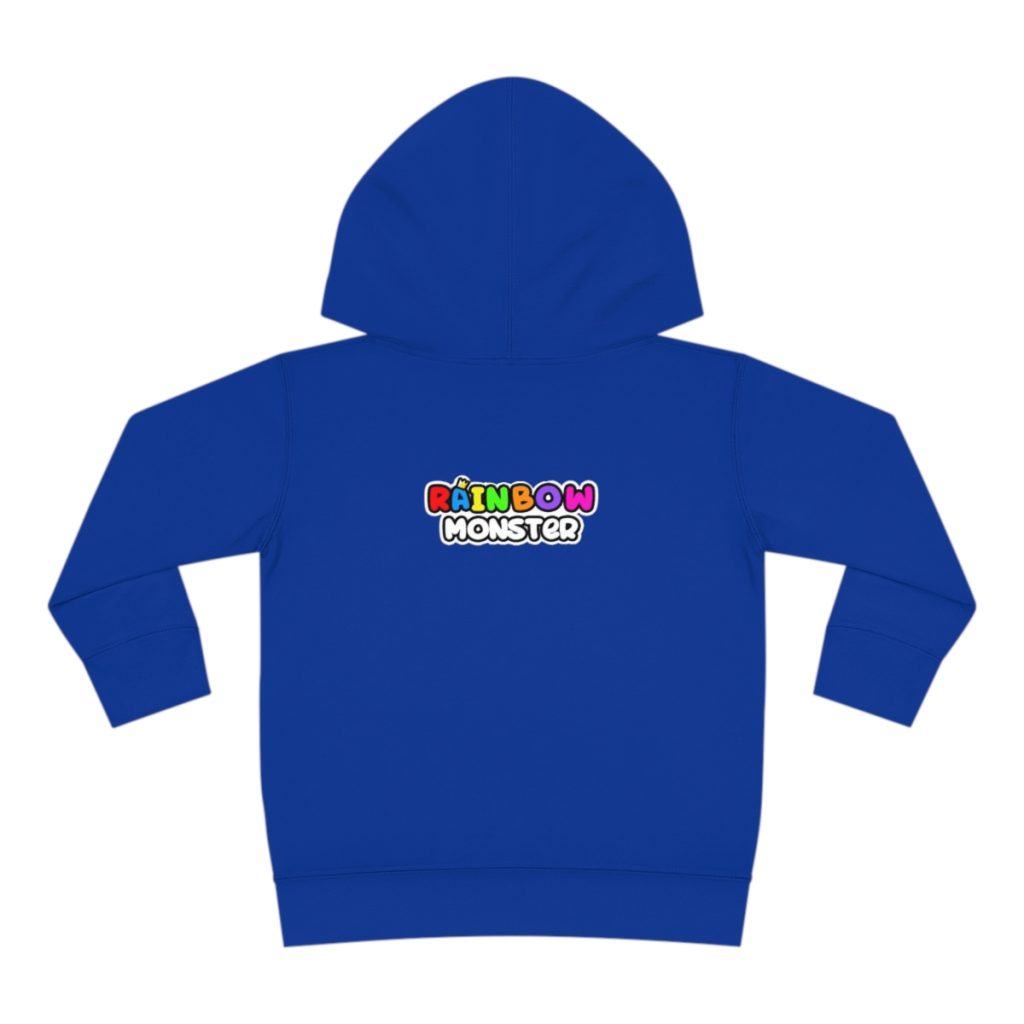 Toddler boys fleece hoodie. BLUE face. RAINBOW MONSTER Cool Kiddo 14