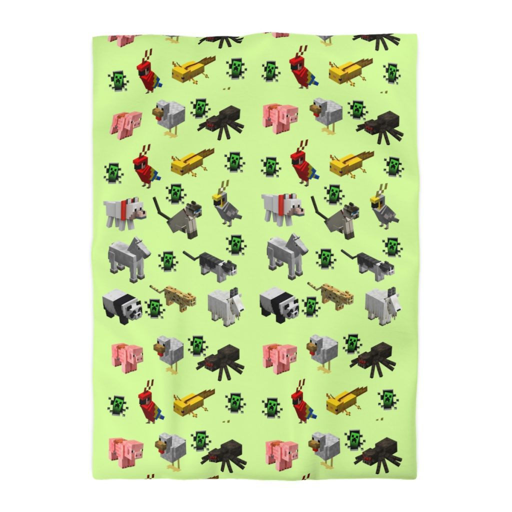Minecraft Animal. Microfiber Duvet Cover. Coll blankets, Apple green Cool Kiddo 22
