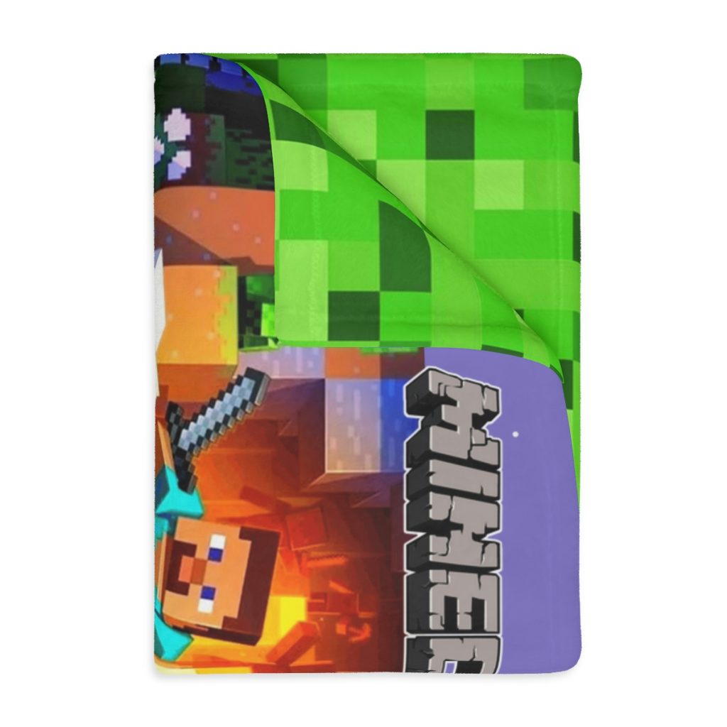 Minecraft. Velveteen Minky Blanket (Two-sided print) Black Lilac Cool Kiddo 24