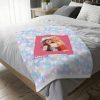 Roblox Girls. Microfiber duvet cover. Design of white butterflies on a multicolored background. Cool Kiddo 56