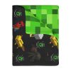 Minecraft Animal. Velveteen Minky Blanket (Two-sided print) Black background. Cool Kiddo 64
