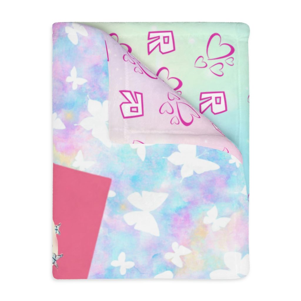 Roblox Girls. Microfiber duvet cover. Design of white butterflies on a multicolored background. Cool Kiddo 10
