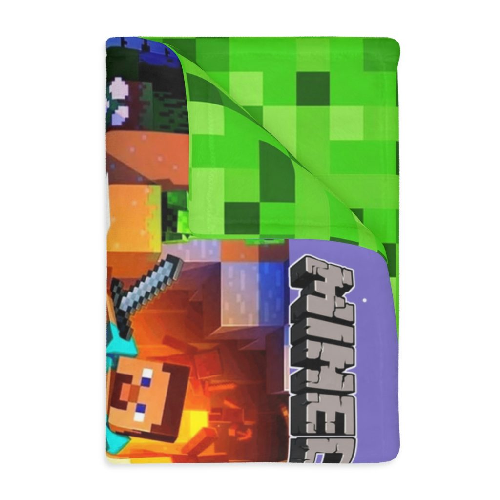 Minecraft. Velveteen Minky Blanket (Two-sided print) Black Lilac Cool Kiddo 34