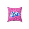 Barbie and Ken Logo Glitter Pink Double-Sided Printed Cushion Cool Kiddo 32