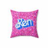 Barbie and Ken Logo Glitter Pink Double-Sided Printed Cushion Cool Kiddo 36
