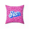 Barbie and Ken Logo Glitter Pink Double-Sided Printed Cushion Cool Kiddo 26
