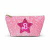 Barbie Logo Star Glitter Pink Simulation Accessory Pouch w T-bottom Cool Kiddo 34