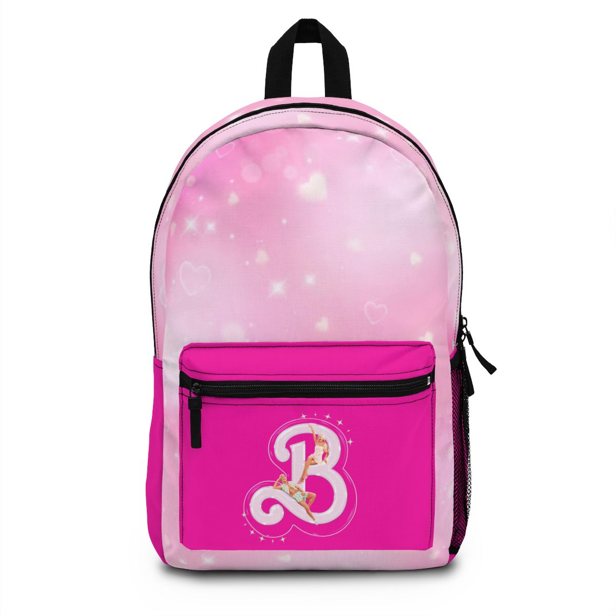 Pink and Fuchsia Barbie Movie Backpack With Stars and Hearts Cool Kiddo 10