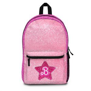 Barbie Glitter Starshine: Pink Backpack with Sparkling Logo on Front Pocket