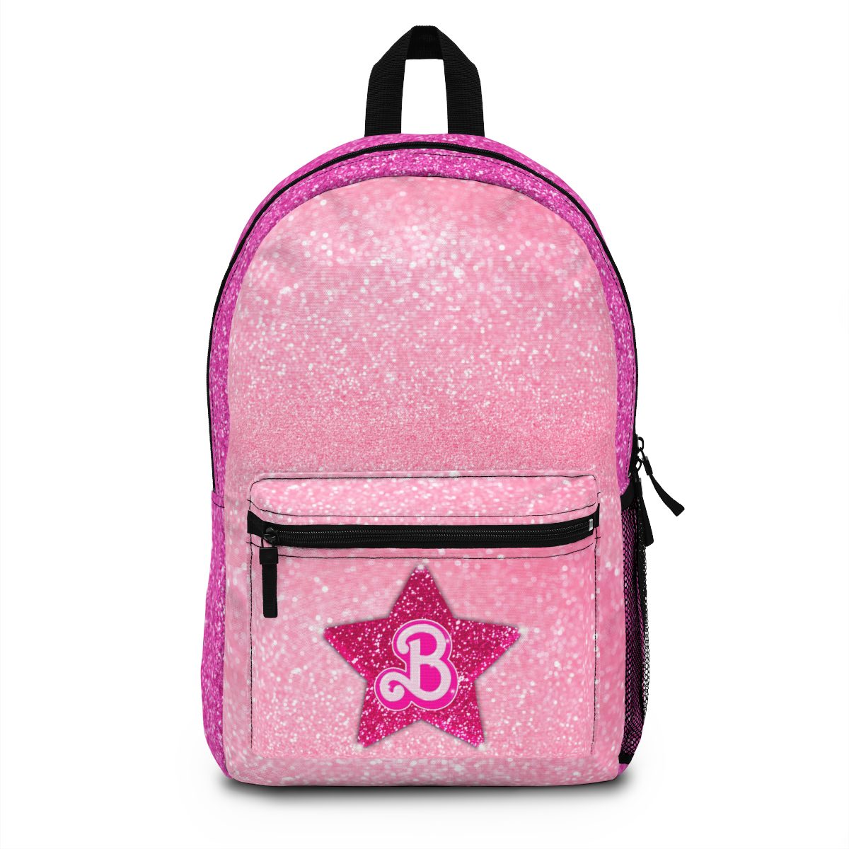Barbie Glitter Starshine: Pink Backpack with Sparkling Logo on Front Pocket Cool Kiddo