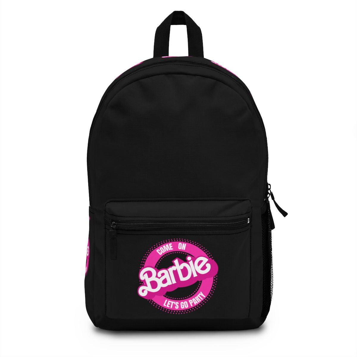 Black Backpack with Circular Classic Barbie Logo Cool Kiddo 10
