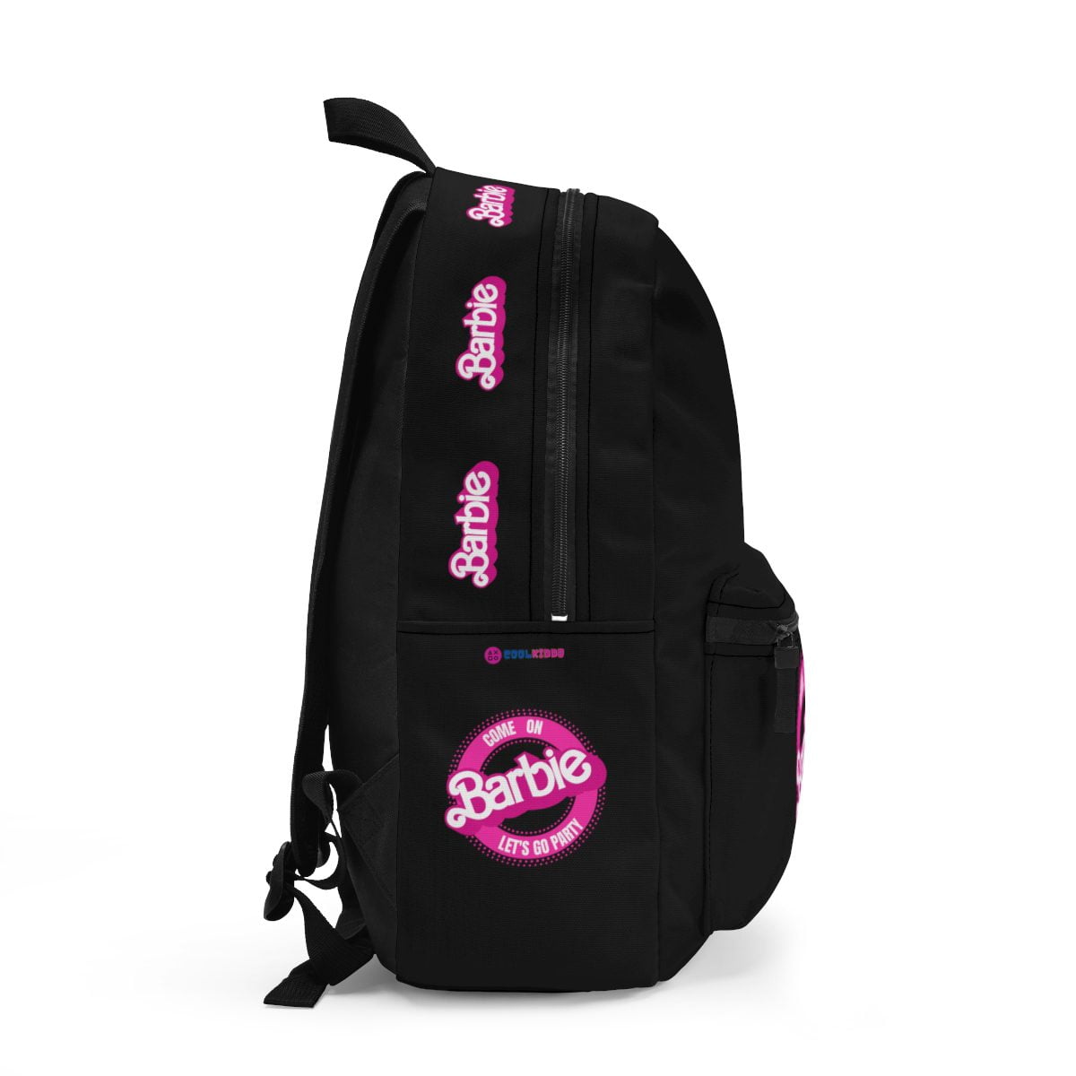 Black Backpack with Circular Classic Barbie Logo Cool Kiddo 12