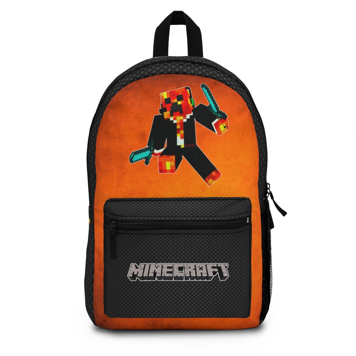 Preston Playz Minecraft Orange and Black Backpack Cool Kiddo 10