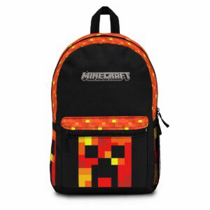Preston Playz Minecraft Orange and Black Backpack for School Cool Kiddo