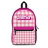 Barbie School Chic: Magenta and White Grid Kids Backpack Cool Kiddo 20