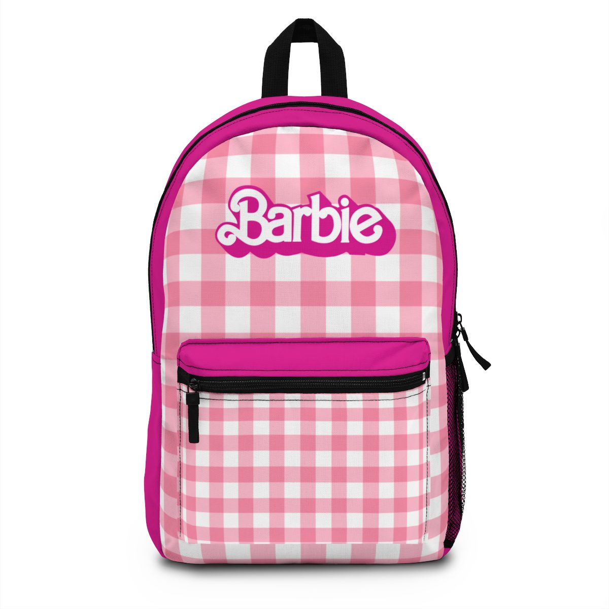 Barbie School Chic: Magenta and White Grid Kids Backpack Cool Kiddo 10