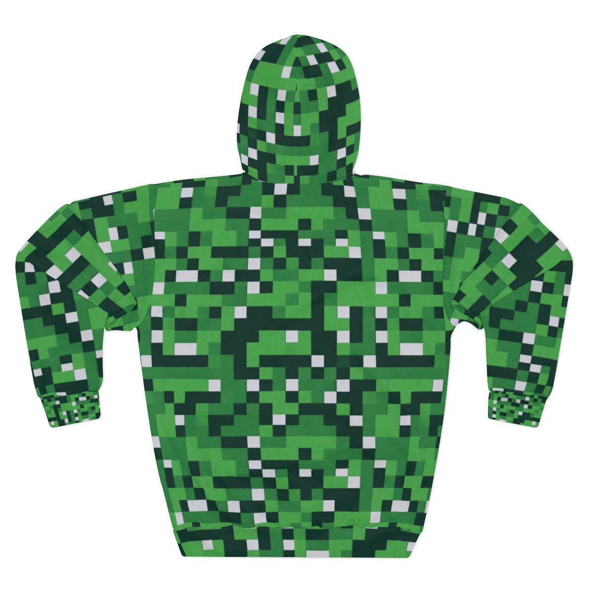 Green Minecraft Big Pixels Texture Unisex Pullover Hoodie (All Over Print) Cool Kiddo 12