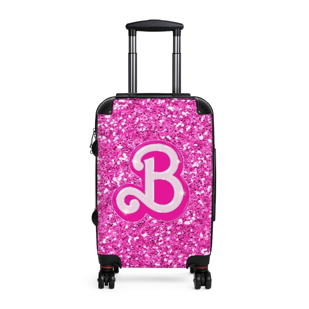 Barbie Magic Suitcase Fuchsia Glitter Simulation Carry On Suitcase