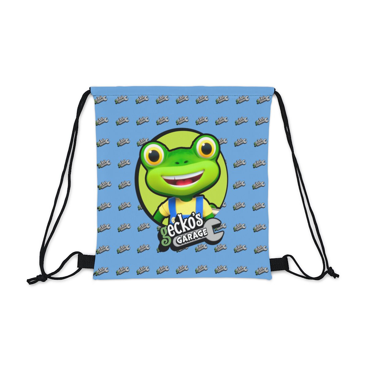 Sky Blue Gecko’s Garage Outdoor Drawstring Bag Cool Kiddo