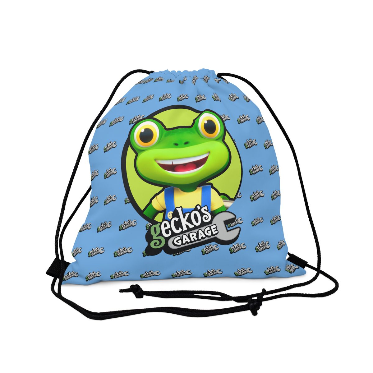 Sky Blue Gecko's Garage Outdoor Drawstring Bag