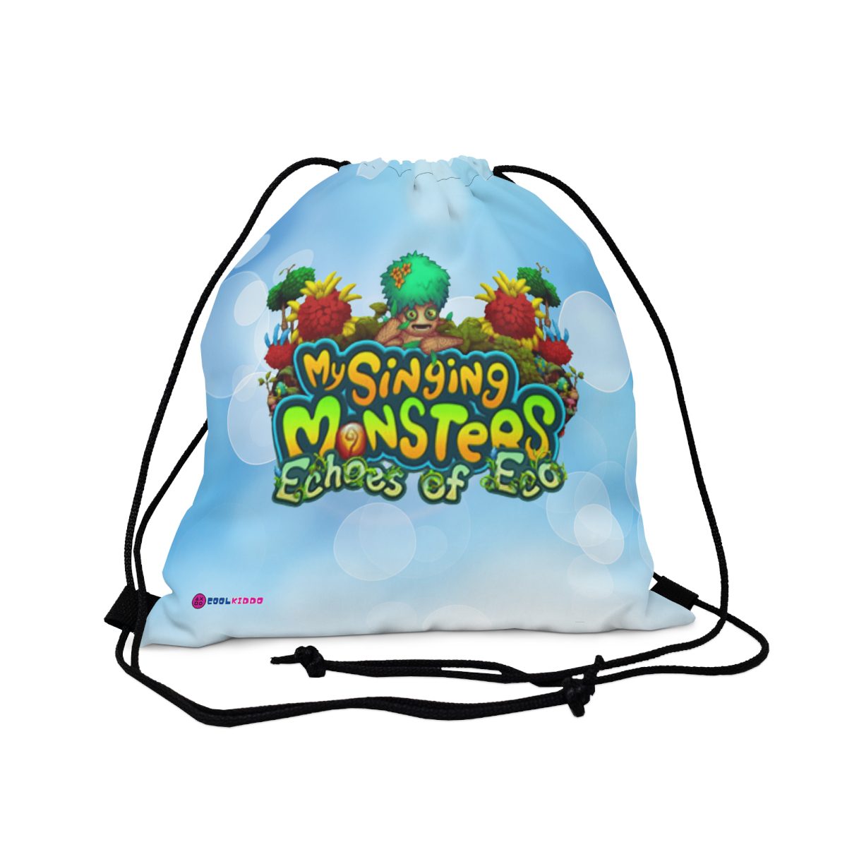 My Singing Monsters Echoes of Eco Blue and Green Drawstring Bag Cool Kiddo 14