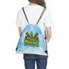 My Singing Monsters Echoes of Eco Blue and Green Drawstring Bag Cool Kiddo 26