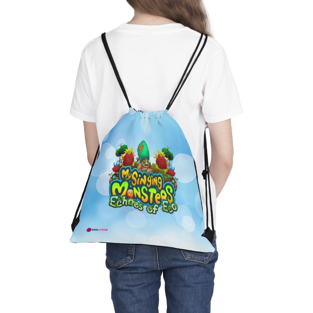 My Singing Monsters Echoes of Eco Blue and Green Drawstring Bag Cool Kiddo 16