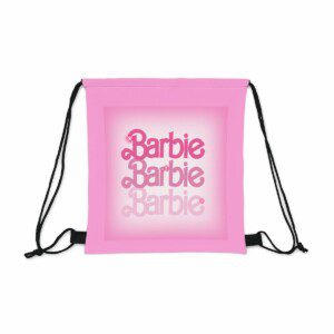 Barbie Logo Pink Outdoor Drawstring Bag Cool Kiddo