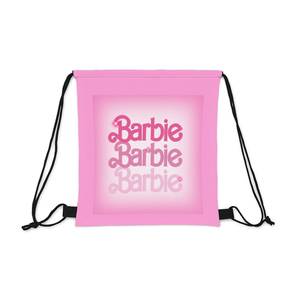 Barbie Logo Pink Outdoor Drawstring Bag Cool Kiddo 10