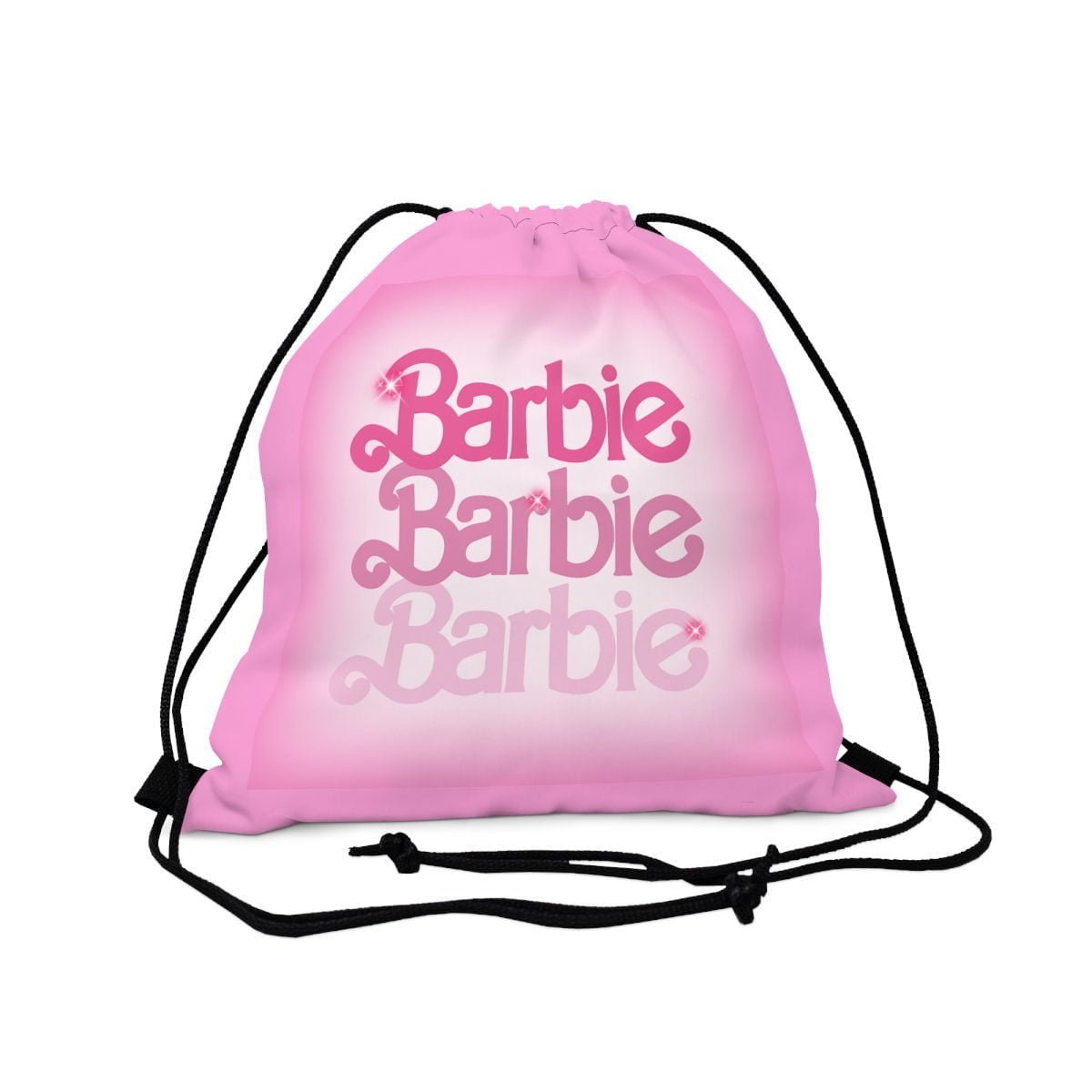 Barbie Logo Pink Outdoor Drawstring Bag Cool Kiddo 14